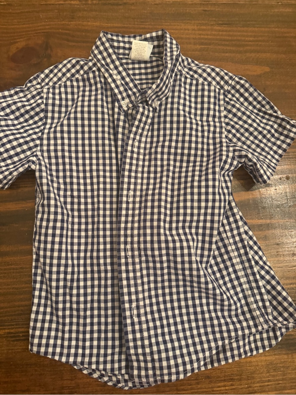 bella bliss Navy and White Gingham Button-Down Shirt